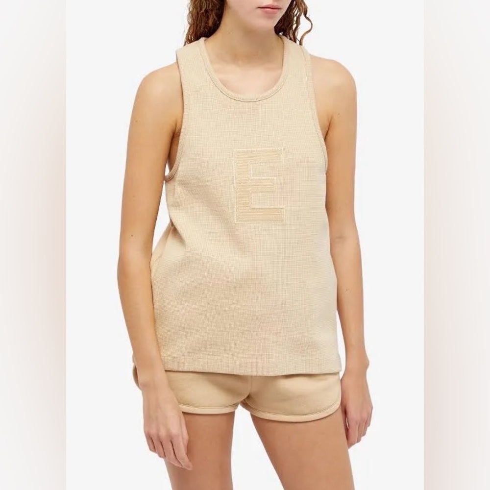 Waffle Essentials Cream Tank Top